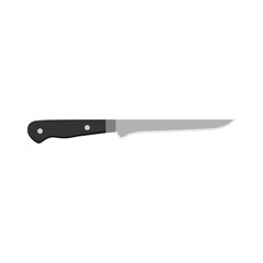 Boning Knife, kitchen knife flat design vector illustration. chef cutting hatchets cooking cutlery realistic kitchenware