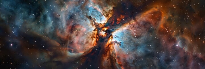 The Hubble Space Telescope captures images of a nebula where stars are born from clouds of gas and dust, providing a glimpse into the dynamic processes of stellar evolution