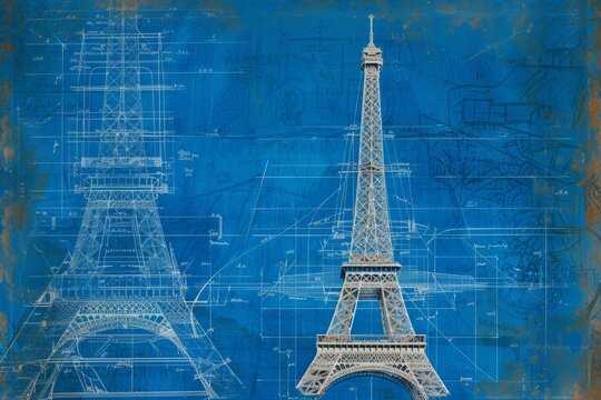 Blueprint Design of the Eiffel Tower Structure