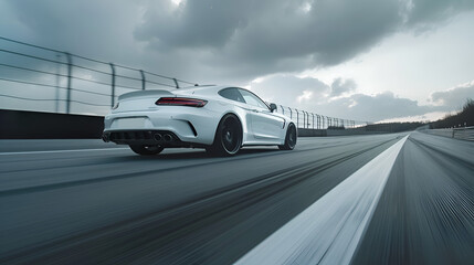 Obraz premium car driving on the road,generative ai
