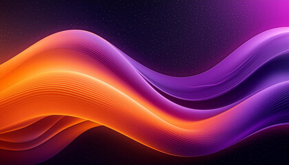 Dark Backdrop Design: Grainy Gradient Background in Purple Orange - obrazy, fototapety, plakaty