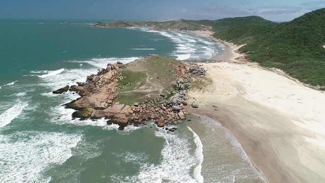 Aerial view of Gravat&aacute; Beach - Laguna, Santa Catarina, Brazil