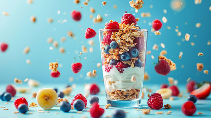 Vitamin splurge: granola with yogurt and seasonal berries. 