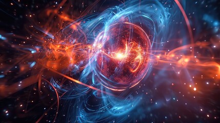 Obraz premium A celestial, abstract constellation of binary star systems, dancing gracefully, forming complex, temporary geometrical patterns.