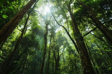 Fototapeta na wymiar Sustainability net zero carbon negative forest nature Biodiversity Diversity concept, AI generated