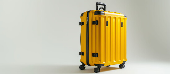 Brightly colored suitcase: the journey begins here. 
