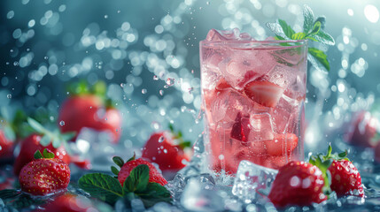 Berry freshness: Strawberries and ice for the perfect drink. 