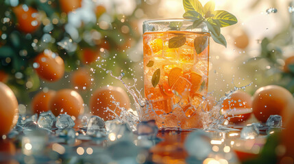 Refreshing orange cocktail: a boost of flavor and vitamins. 