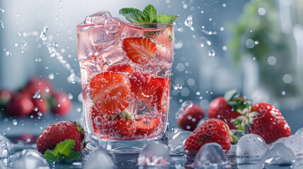 Summer in every sip: Strawberry iced strawberry cocktail. 