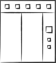 筆書き駅関連アイコンイラスト　エレベーター