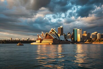 Sydney skyline with the iconic Opera House, iconic landmarks of Sydney, AI generated