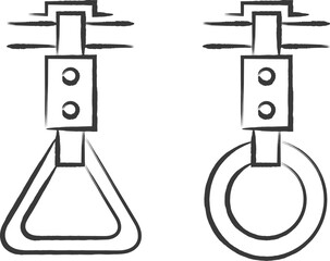 筆書き駅関連アイコンイラスト　手摺