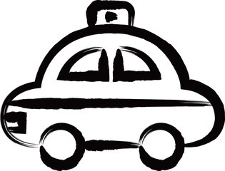 筆書き乗り物アイコンイラスト　パトカー