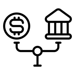 Debt Service Ratio icon, line icon style