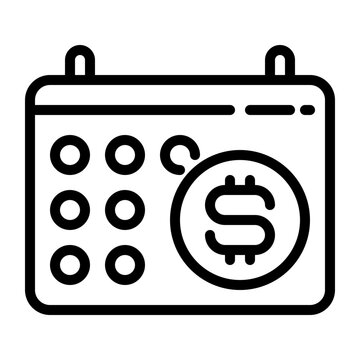 payment day icon, line icon style