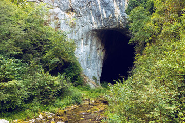 a cave in the mountains