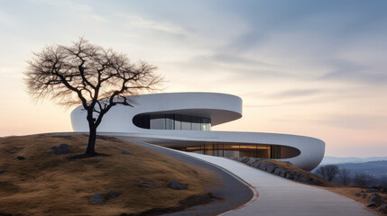 Twilight Harmony: Modern Architecture Meets Nature
