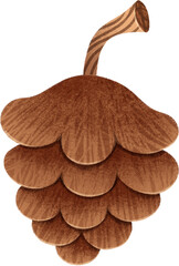 Pine cone hand drawn illustration in cartoon design