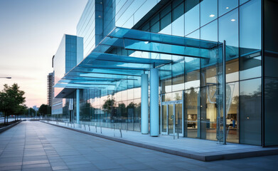 Sleek Corporate Headquarters at Twilight