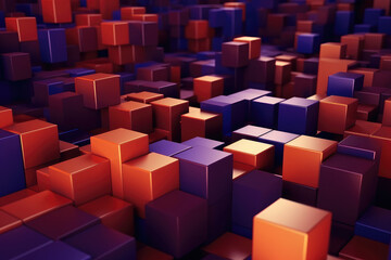 Vibrant Digital Cubes Abstract Design