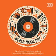 World Music Day Illustration Vector