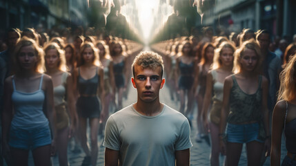 Fototapeta premium Stand Out in the Crowd - Unique Identity Concept