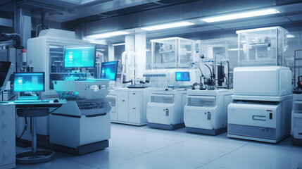 Fototapeta na wymiar Modern Laboratory with High-Tech Research Equipment