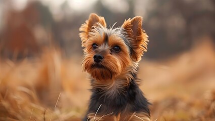 Yorkshire Terrier Enjoying the Breeze. Concept Pets, Yorkshire Terrier, Outdoor Photoshoot, Breeze, Playful