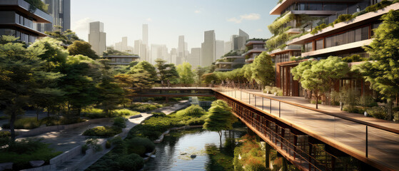 Sustainable Urban Oasis Amidst Modern Cityscape