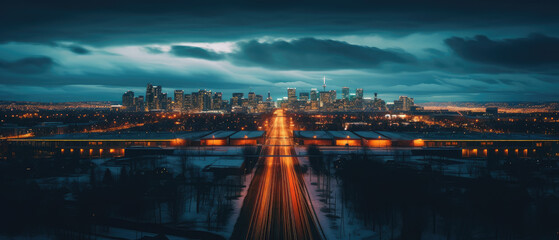 City Lights: Urban Energy in the Night Sky