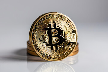 bitcoin coin on a clean white background