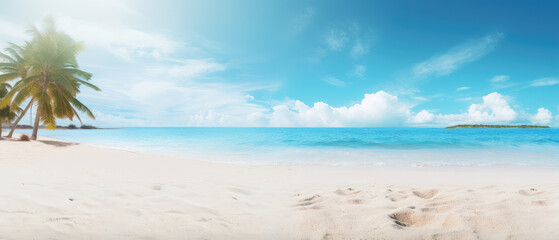 Fototapeta na wymiar Serene Tropical Beach Paradise Panorama