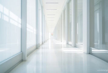 Modern Corporate Hallway with Bright Natural Light