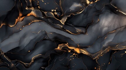 Abstract Natural black and gold marble texture for luxury tile wallpaper background	
