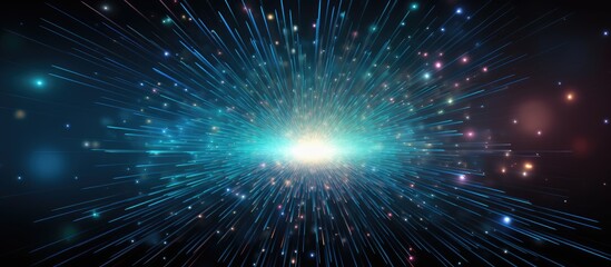 Hyperspace Travel Through a Starfield in Space