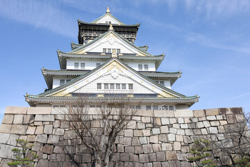 Fototapeta premium The osaka castle in the big castle and most famous in osaka japan