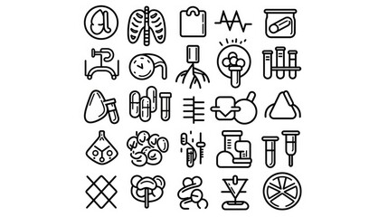 Comprehensive Set of Medical and Science Icons