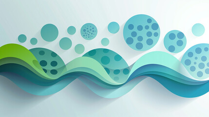 "Seafoam and azure circles align in a wave-like infographic gradient."