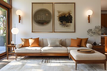Stylish Mid-Century Modern Living Room Interior