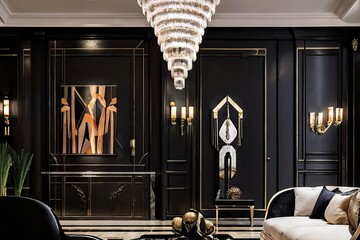 A room with a couch a table and a lamp that says the name of the company quotes, luxury interior design