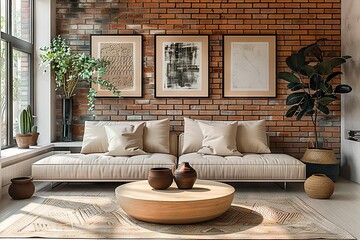 Modern Boho Living Room with Warm Textures
