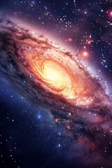 Naklejka premium A cosmic portal opening within a galaxy, hinting at otherworldly destinations