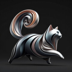 Abstract Cat with Twisted Tail