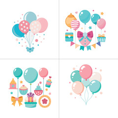 Bear With Balloons Vector