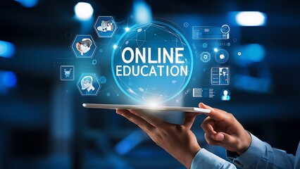 Learning in Your Hands: Digital Education with Engaging Resources, Virtual Education Concept