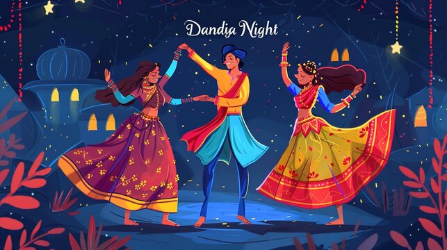 Dandiya night celebration on navratri.
