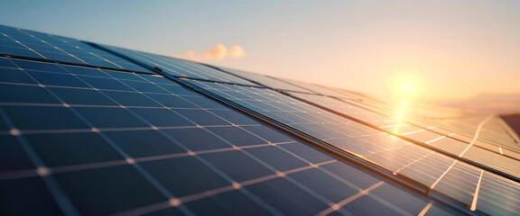Close-up of solar panel technology on the rooftop of a high-tech factory, focusing on renewable energy integration - Powered by Adobe