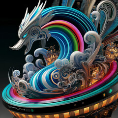 Futuristic Nebuta with Swirling Whirlpool Design
