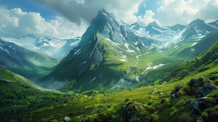 Fototapeta na wymiar background landscape Green Mountain