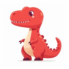 Obraz premium Cartoon charecter smiling happiness drawing of cute baby dinosaur in pastel color